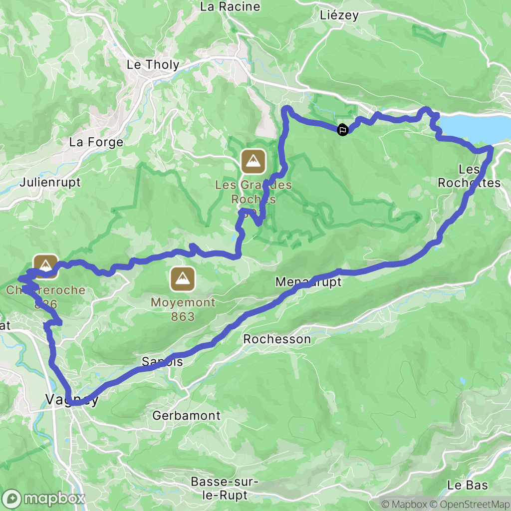 Gérardmer : carte du parcours de randonnée - France