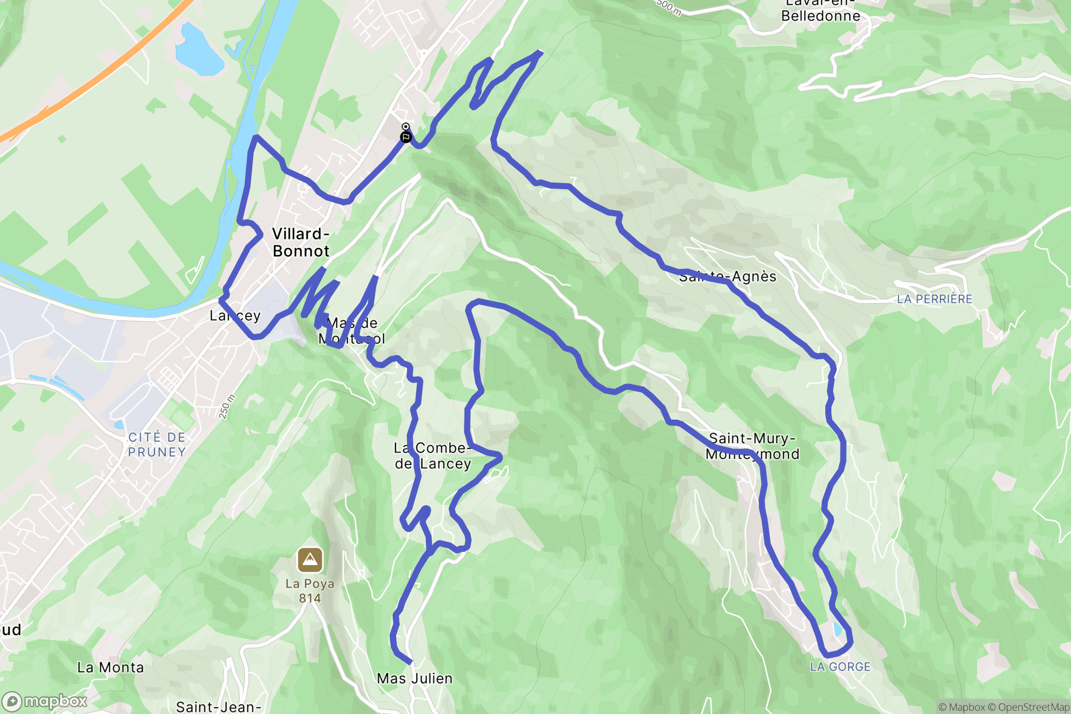 Villard-Bonnot : carte du parcours de randonnée - France