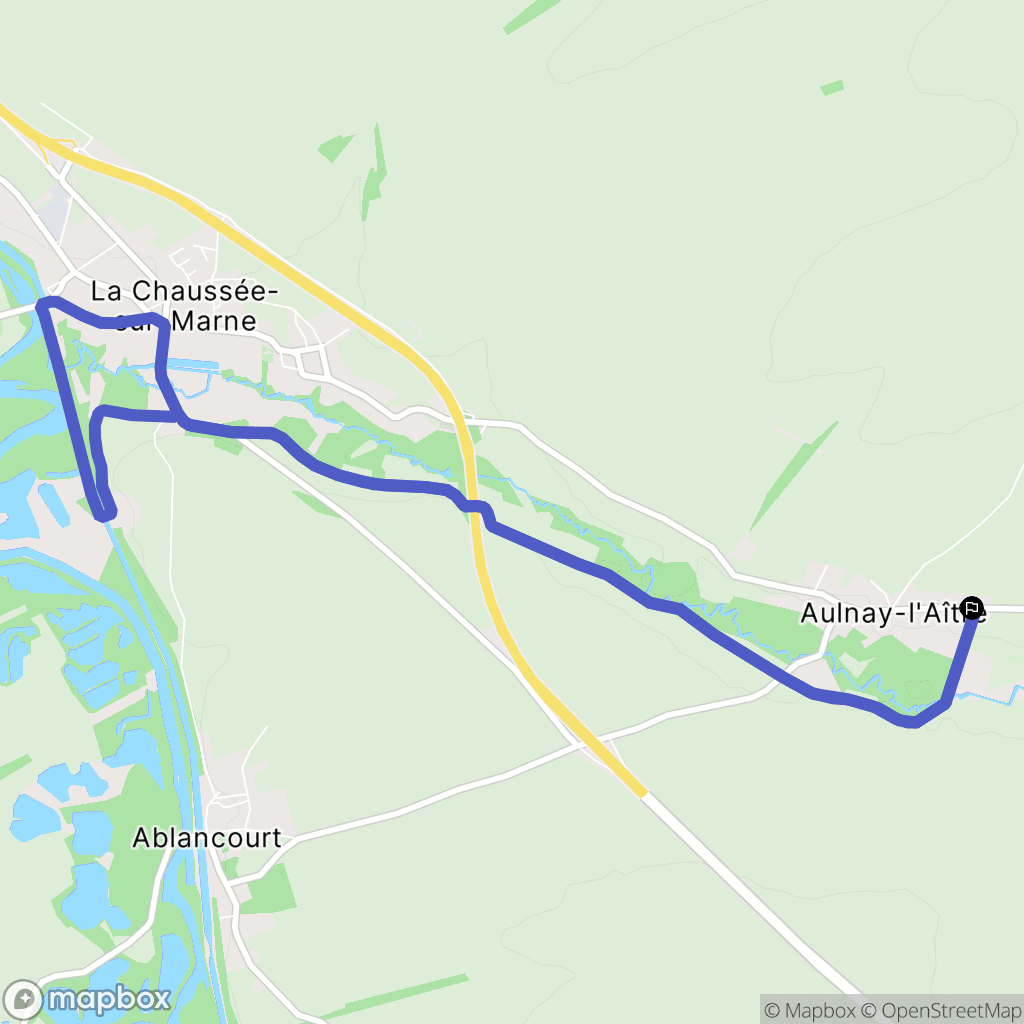Aulnay-l'Aître : carte du parcours de randonnée - France