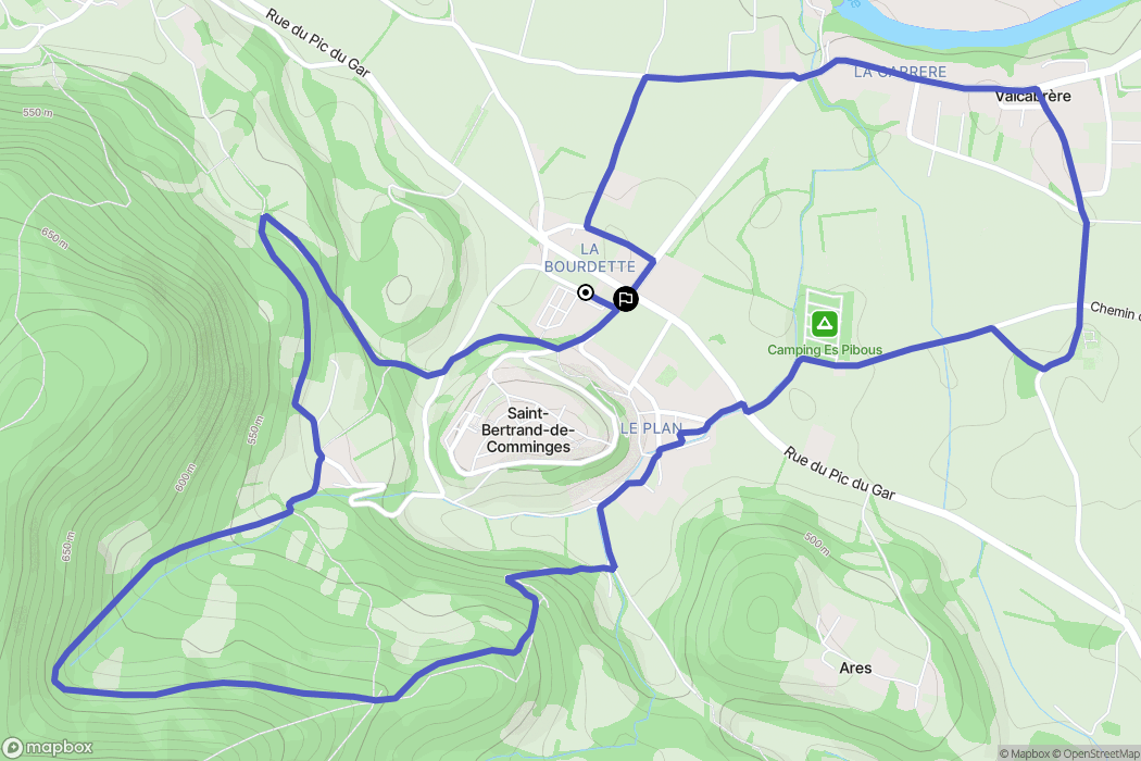 Saint-Bertrand-de-Comminges : carte du parcours de randonnée - France