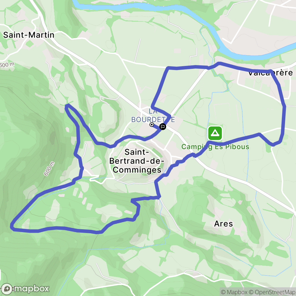 Saint-Bertrand-de-Comminges : carte du parcours de randonnée - France