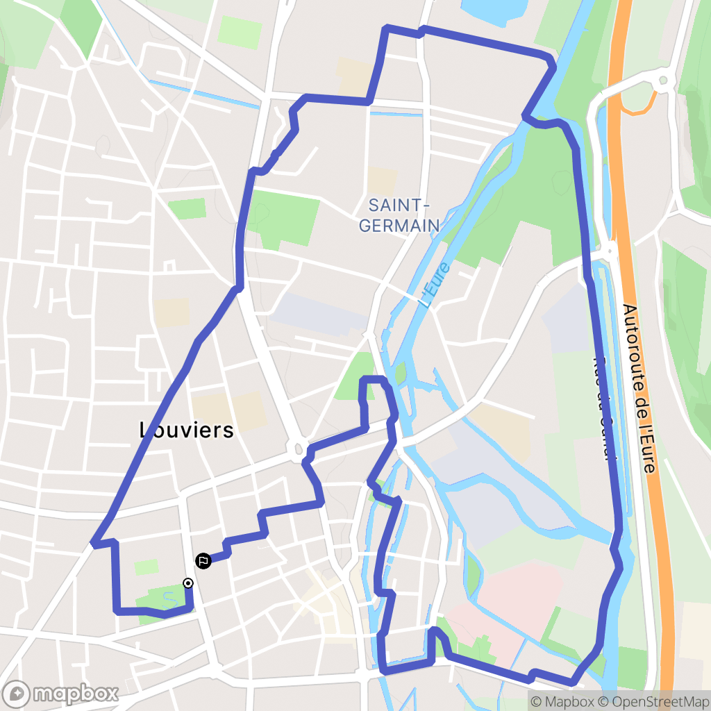 Louviers : carte du parcours de randonnée - France