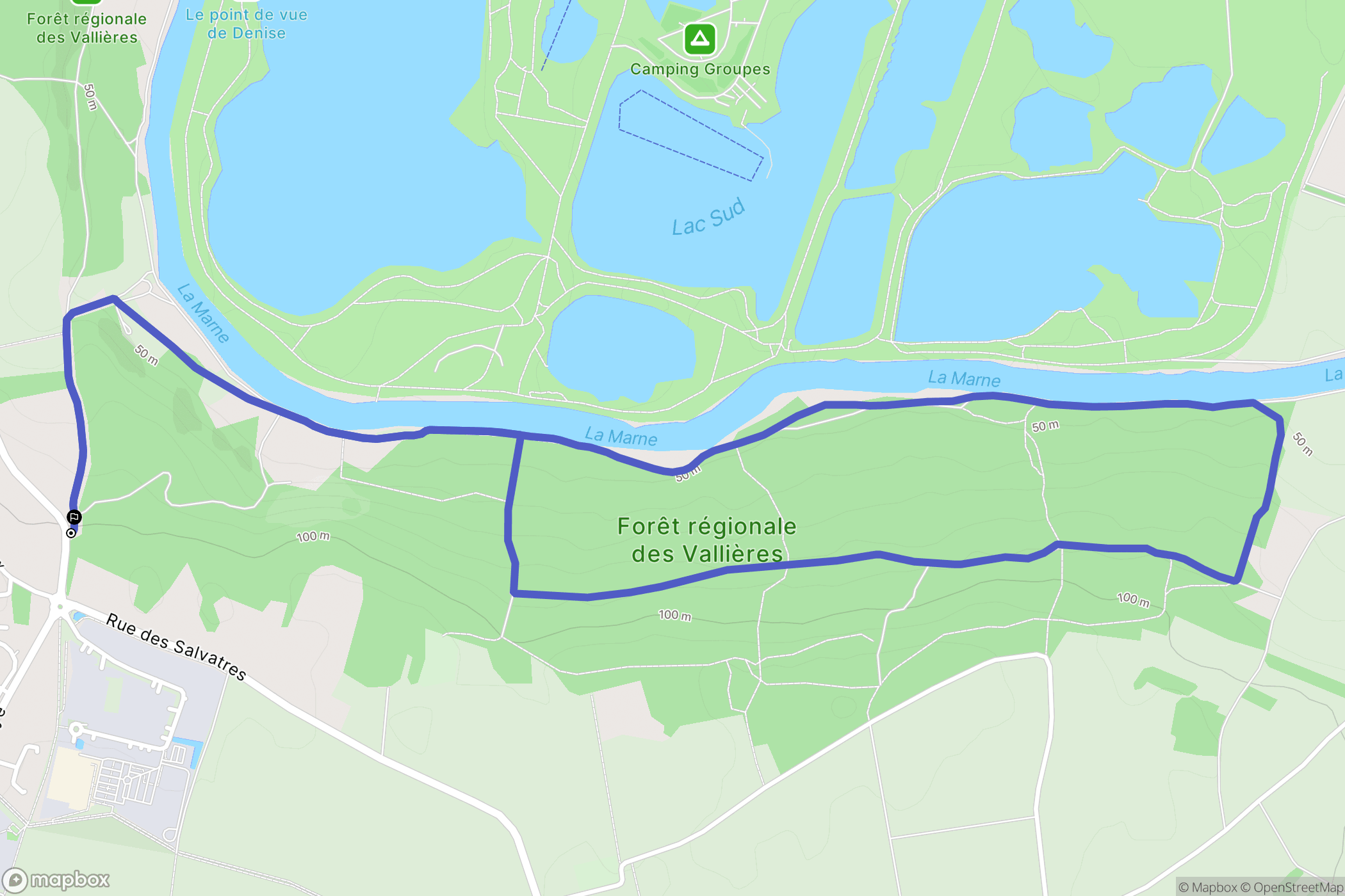 Thorigny-sur-Marne : carte du parcours de randonnée - France