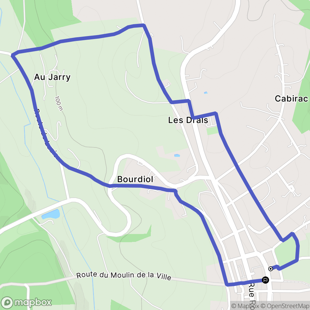 Beaumontois-en-Périgord : carte du parcours de randonnée - France