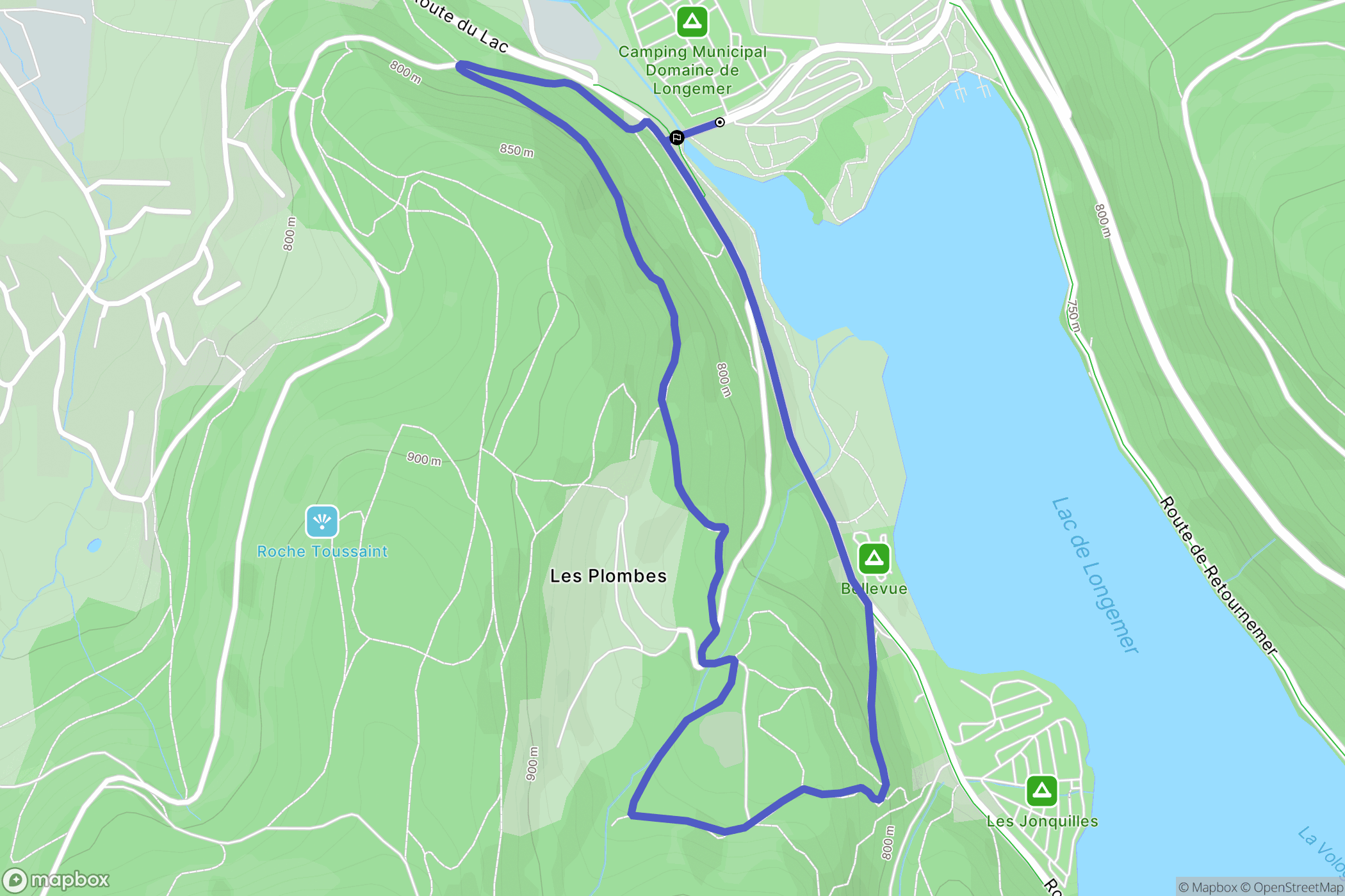 Xonrupt-Longemer : carte du parcours de randonnée - France