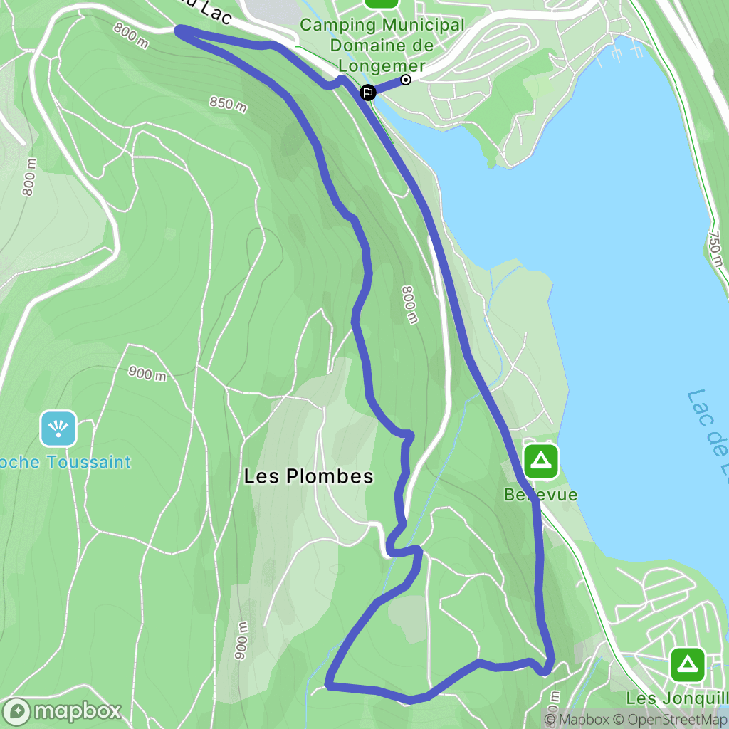 Xonrupt-Longemer : carte du parcours de randonnée - France