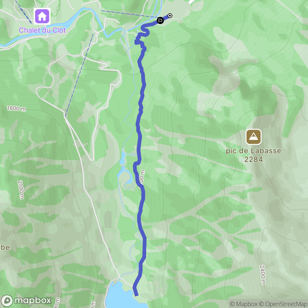 Cauterets : carte du parcours de randonnée - France