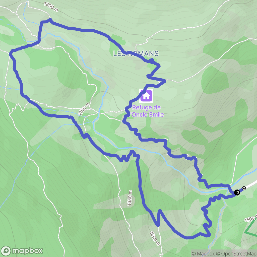 Freissinières : carte du parcours de randonnée - France