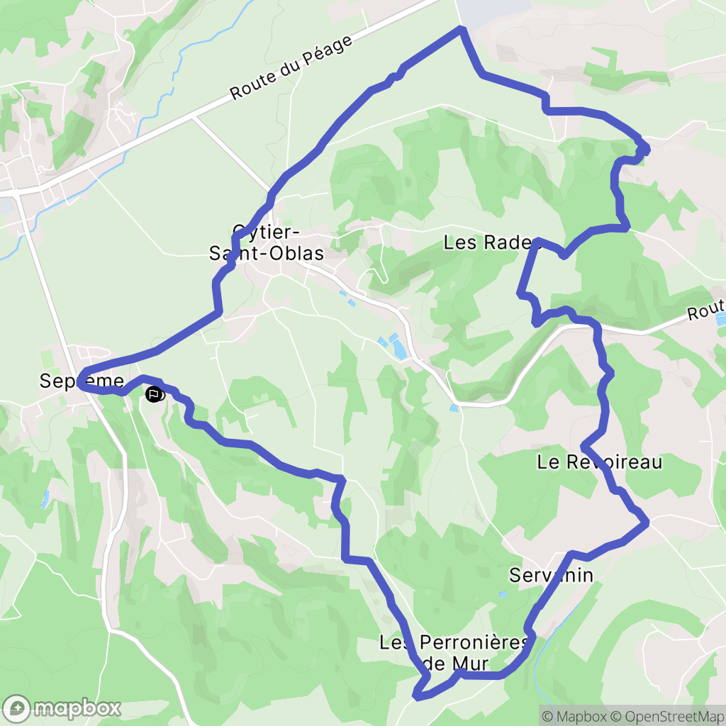 Septème : carte du parcours de randonnée - France