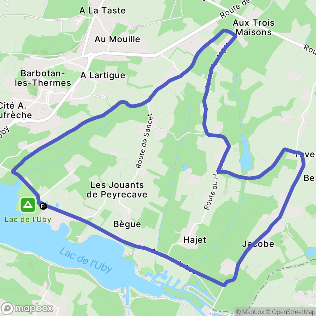 Cazaubon : carte du parcours de randonnée - France