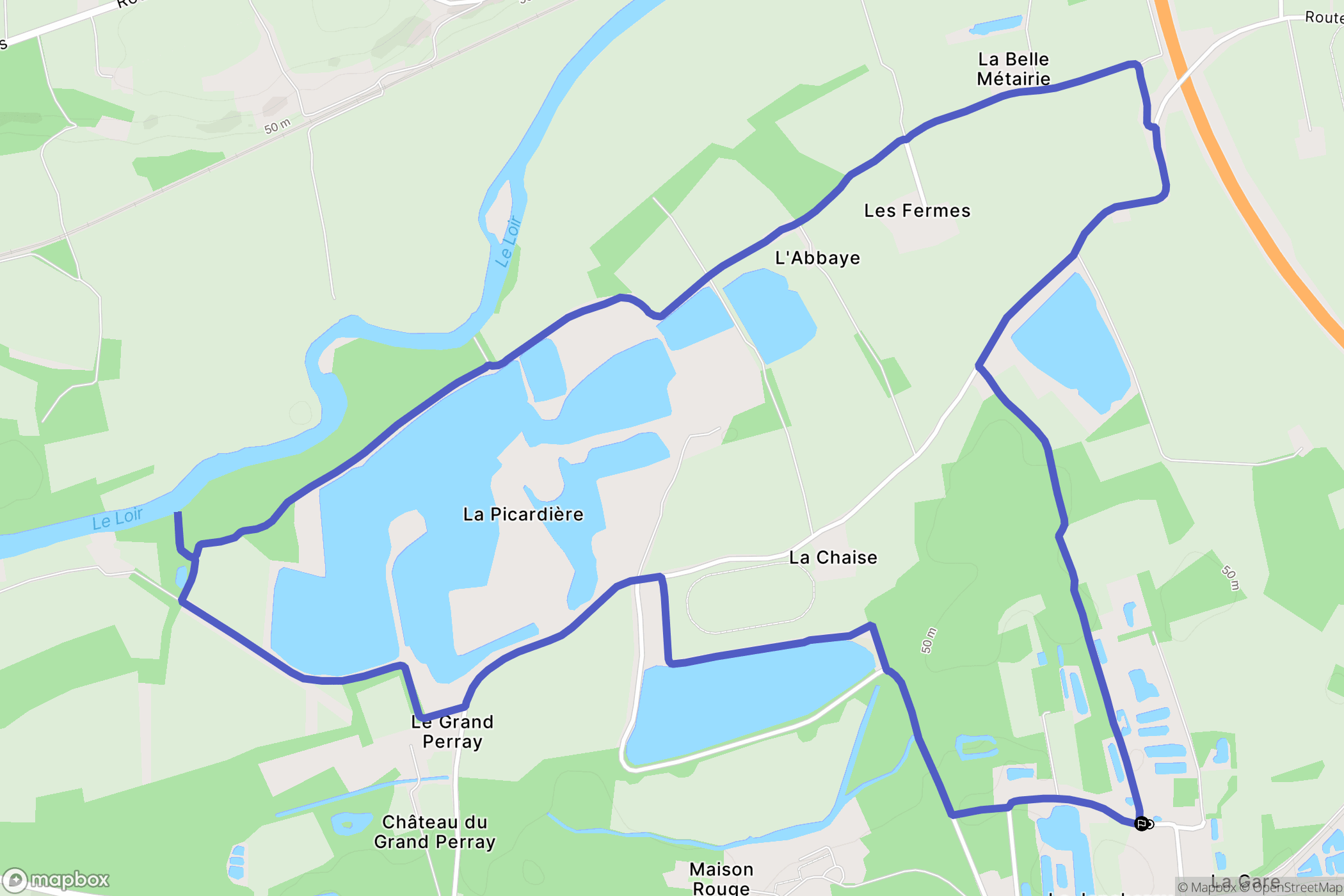 La Bruère-sur-Loir : carte du parcours de randonnée - France