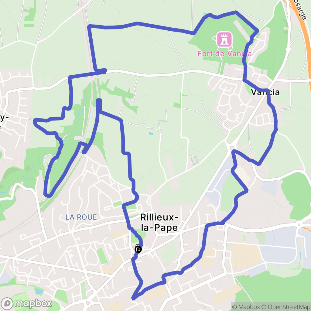 Rillieux-la-Pape : carte du parcours de randonnée - France
