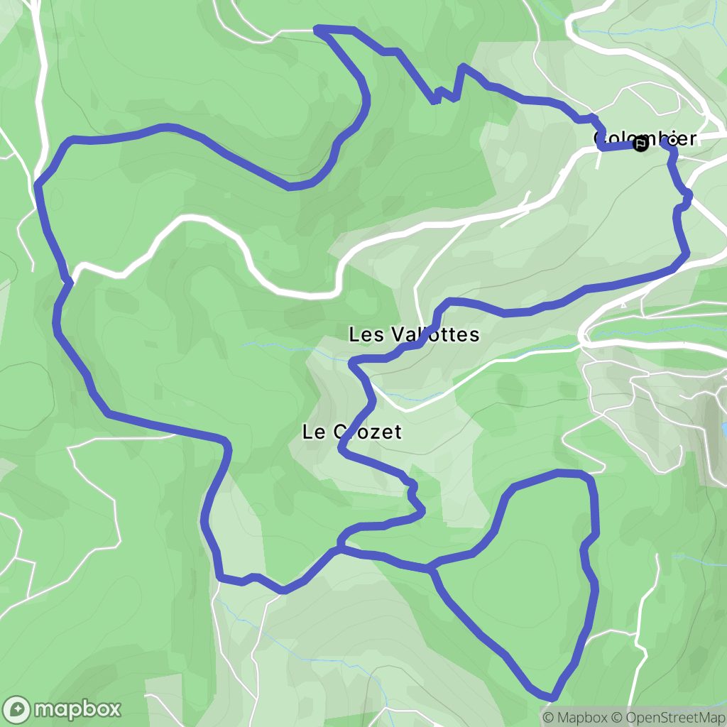 Colombier : carte du parcours de randonnée - France