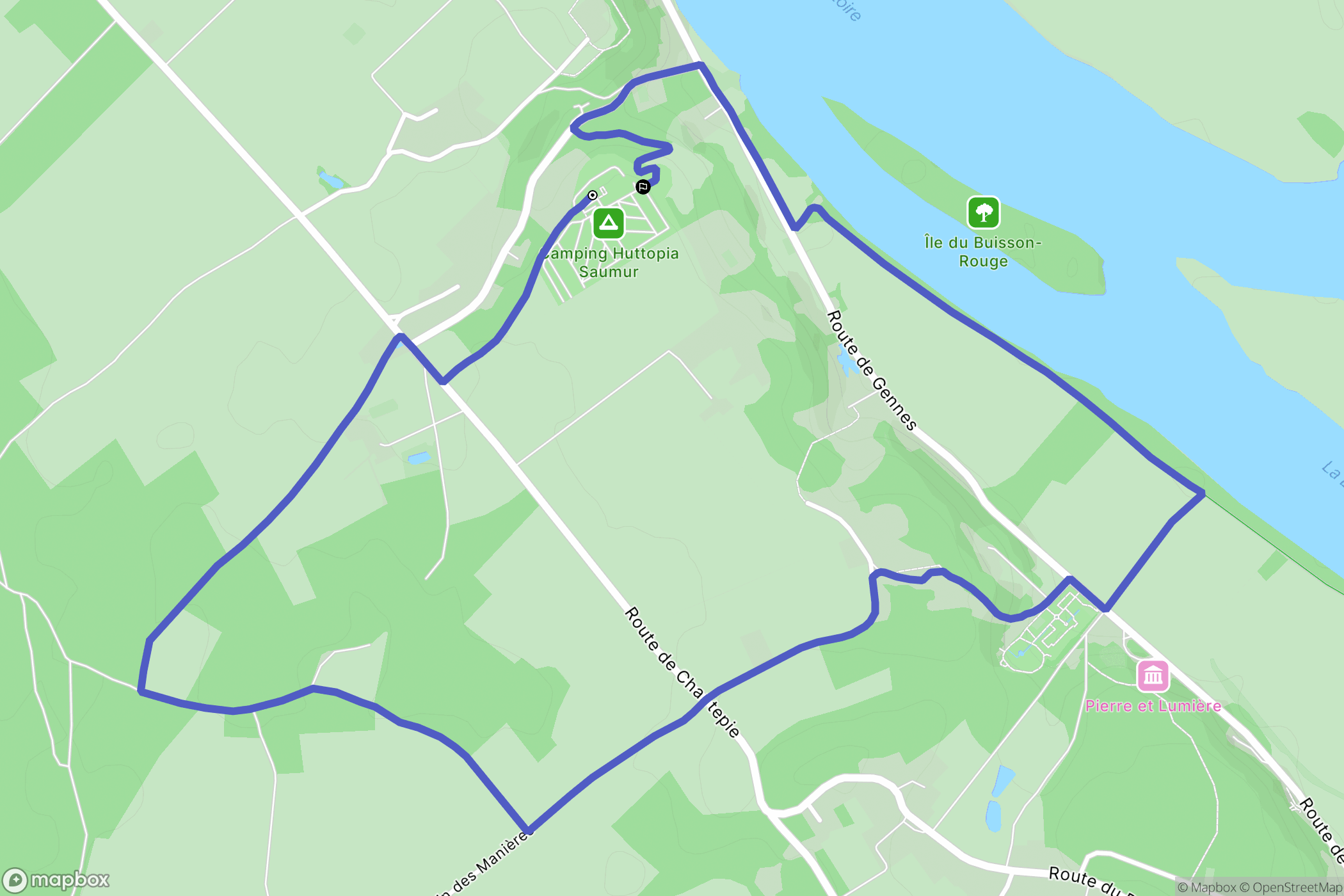 Saumur : carte du parcours de randonnée - France
