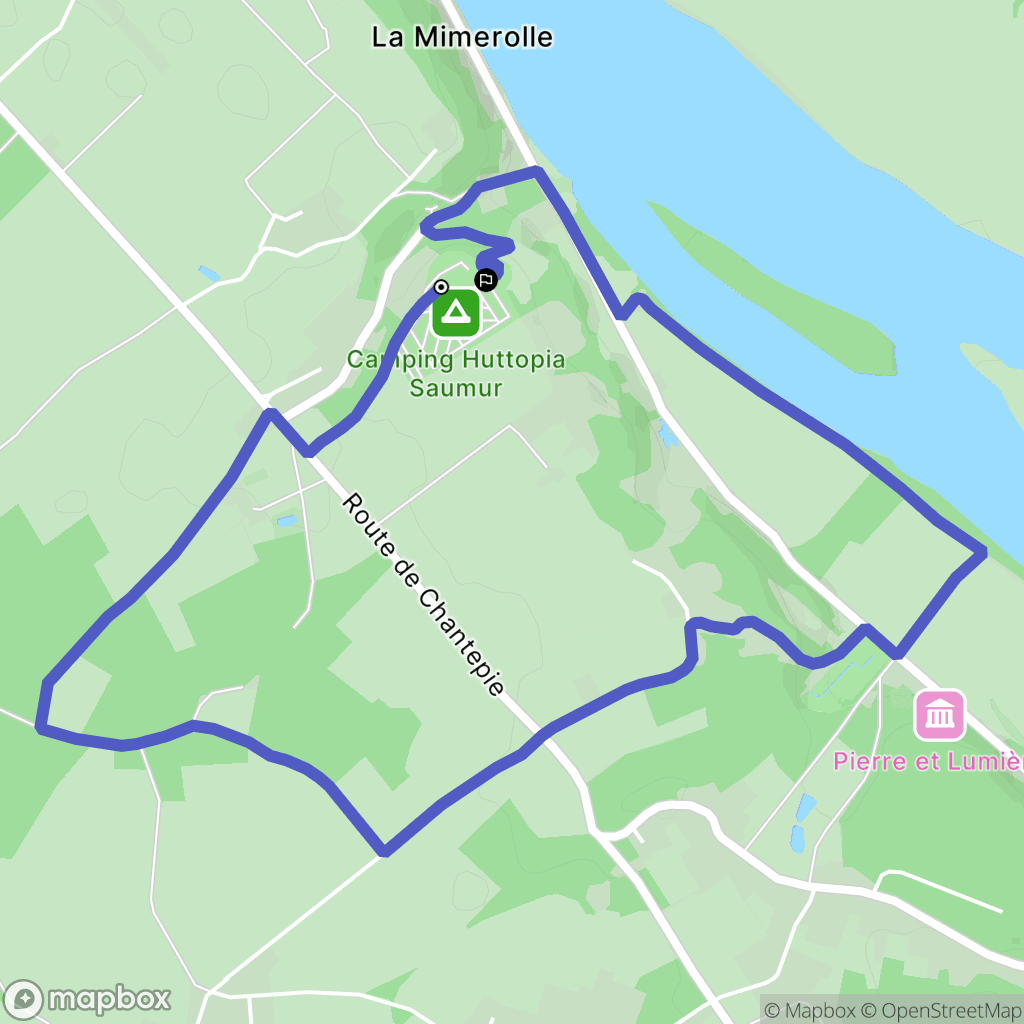 Saumur : carte du parcours de randonnée - France