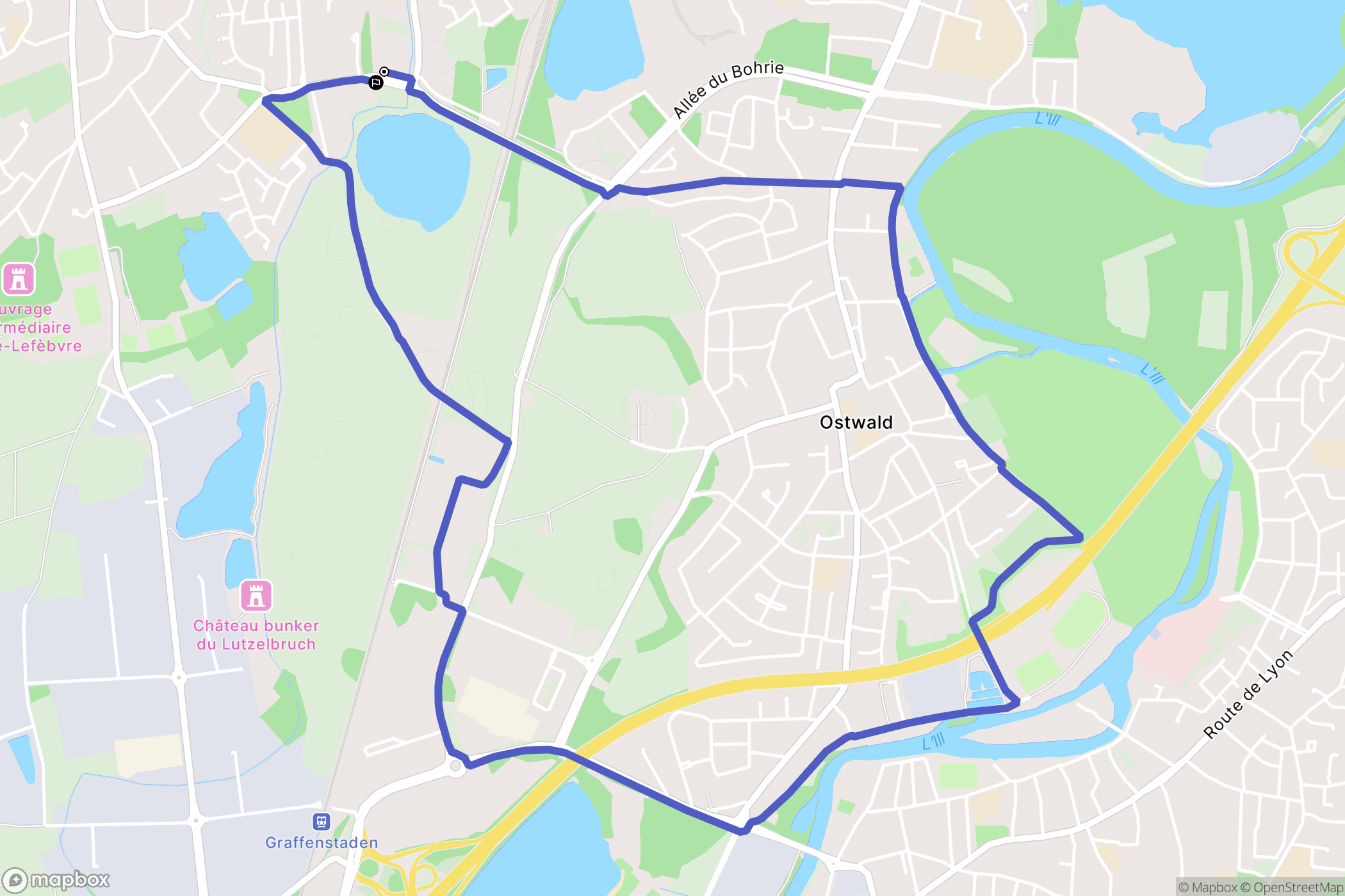 Lingolsheim : carte du parcours de randonnée - France