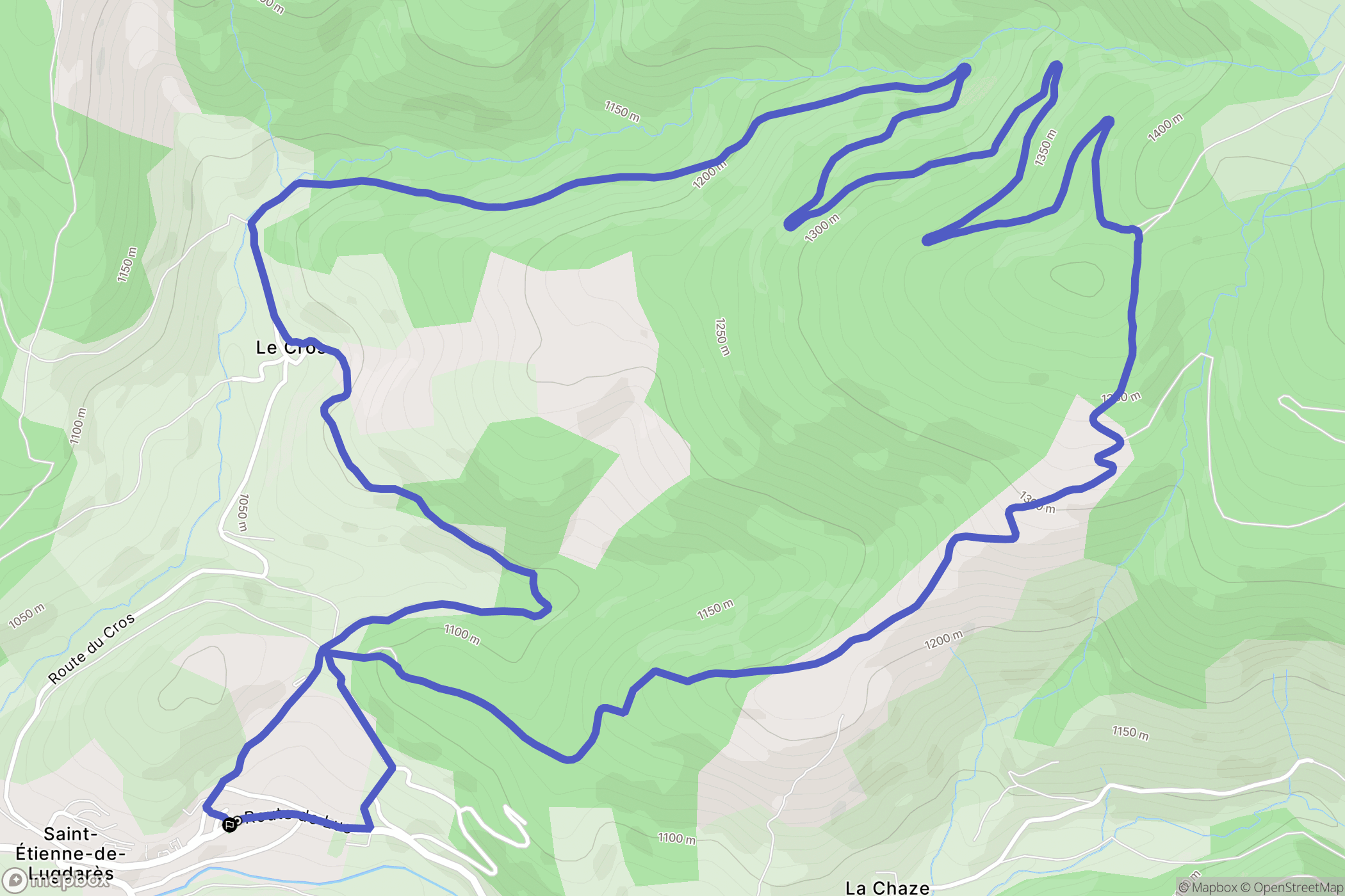 Saint-Étienne-de-Lugdarès : carte du parcours de randonnée - France