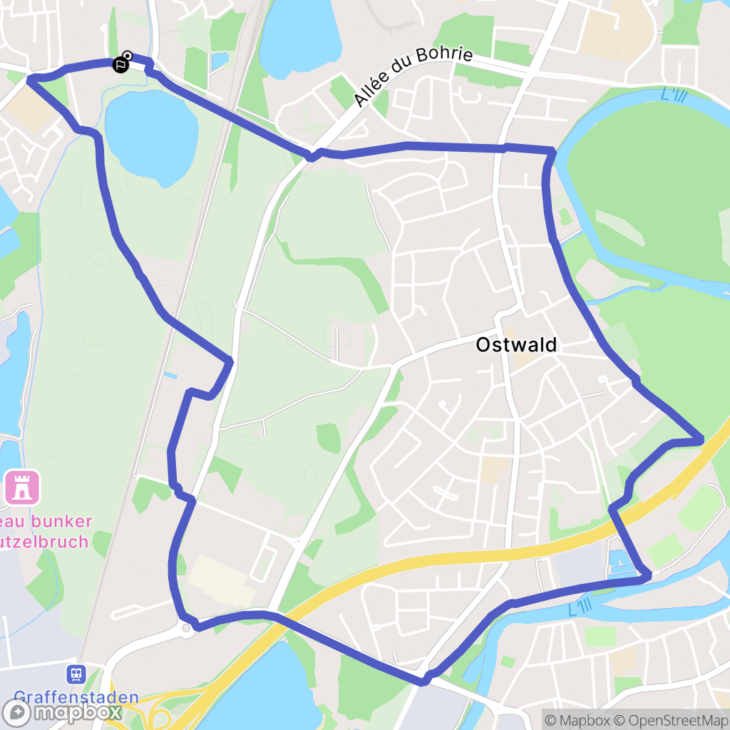 Lingolsheim : carte du parcours de randonnée - France