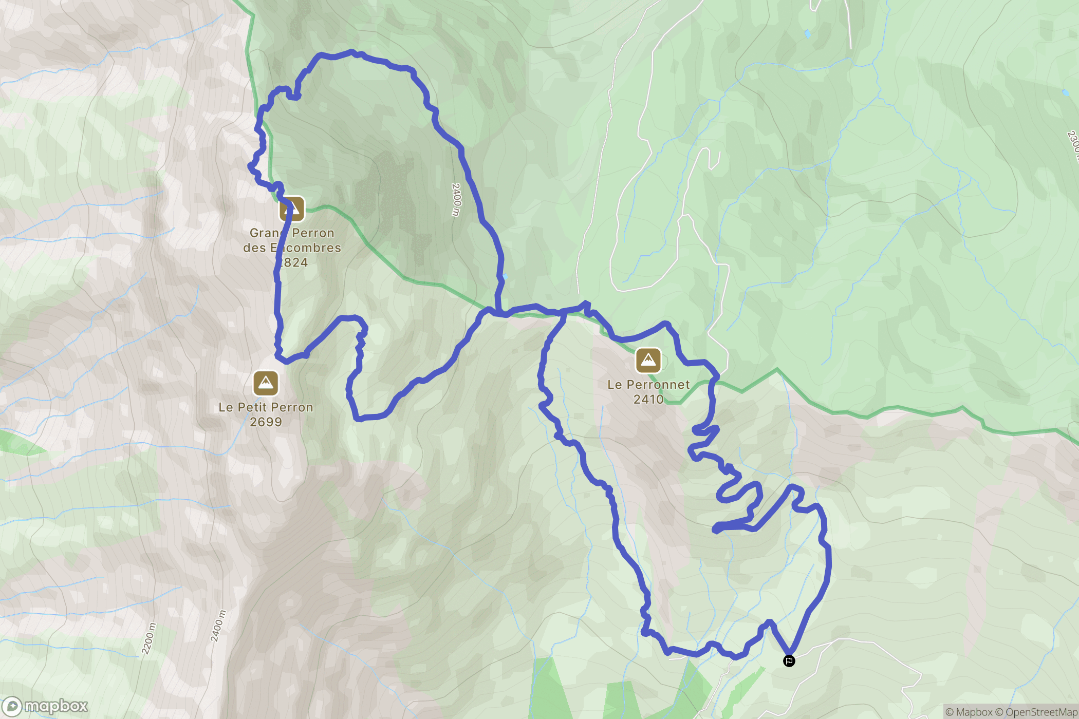 Saint-Martin-de-la-Porte : carte du parcours de randonnée - France
