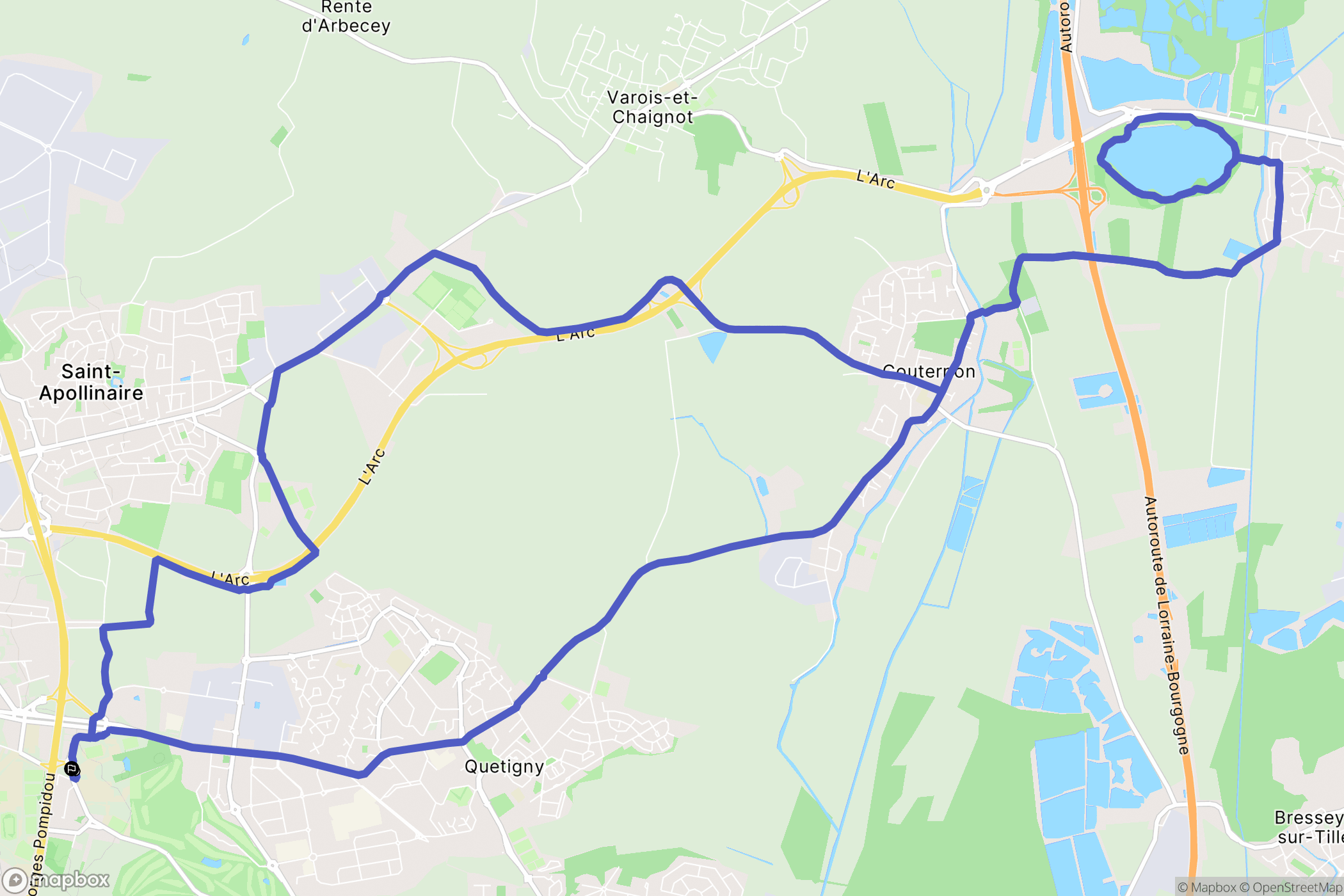 Dijon : carte du parcours de randonnée - France