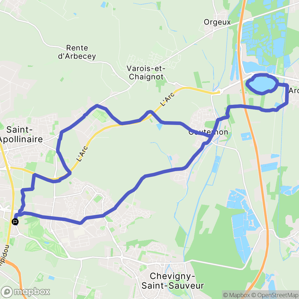Dijon : carte du parcours de randonnée - France