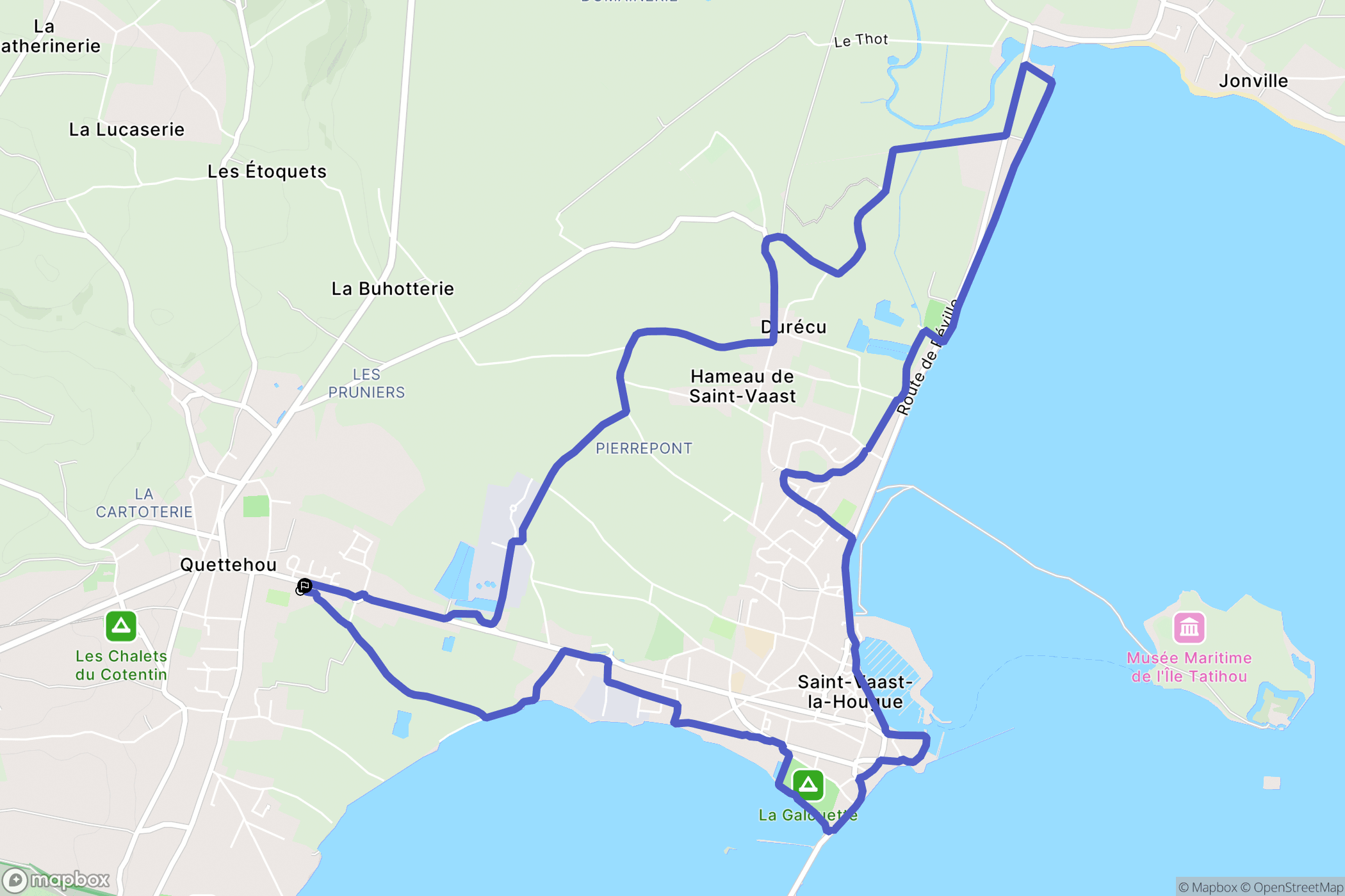 Quettehou : carte du parcours de randonnée - France