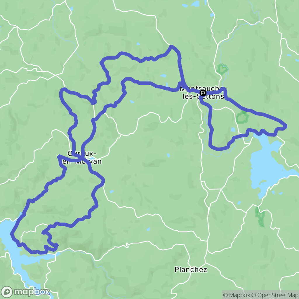 Montsauche-les-Settons : carte du parcours de randonnée - France