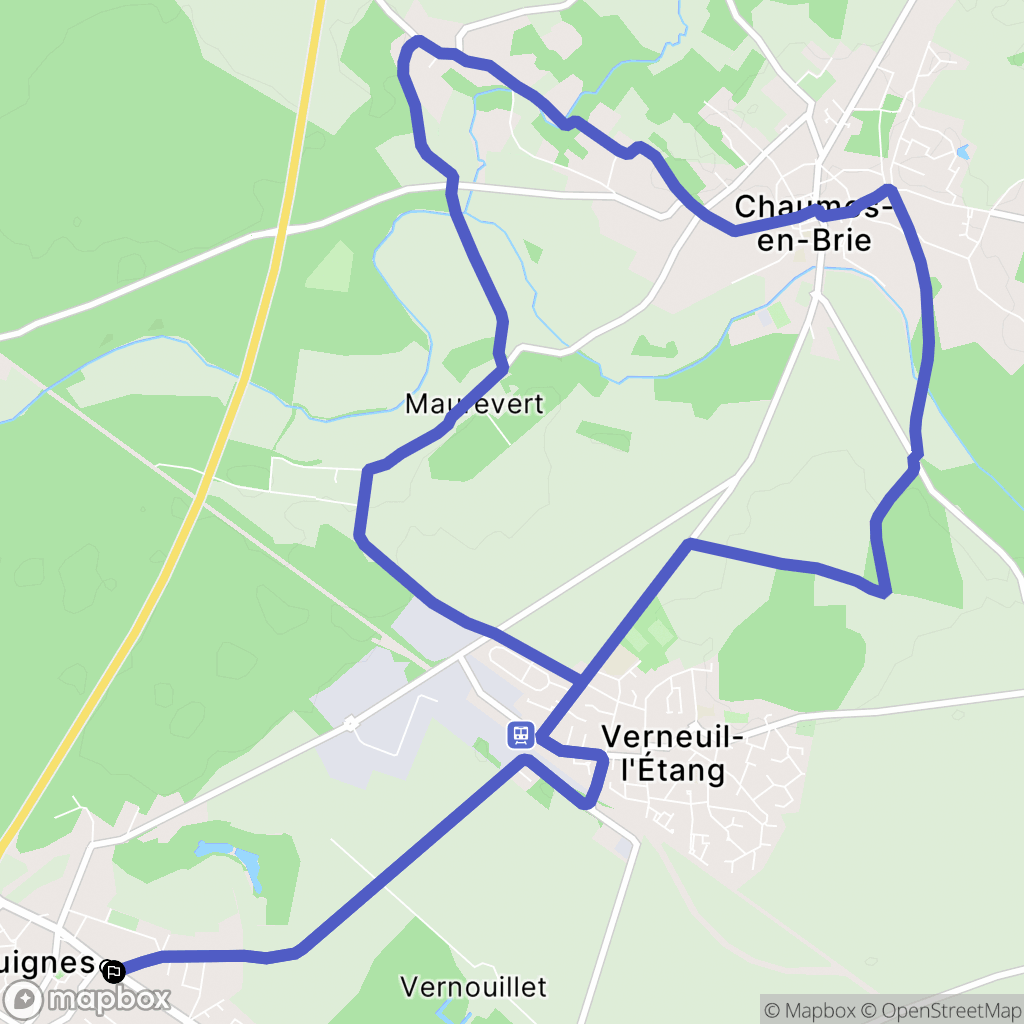 Guignes : carte du parcours de randonnée - France