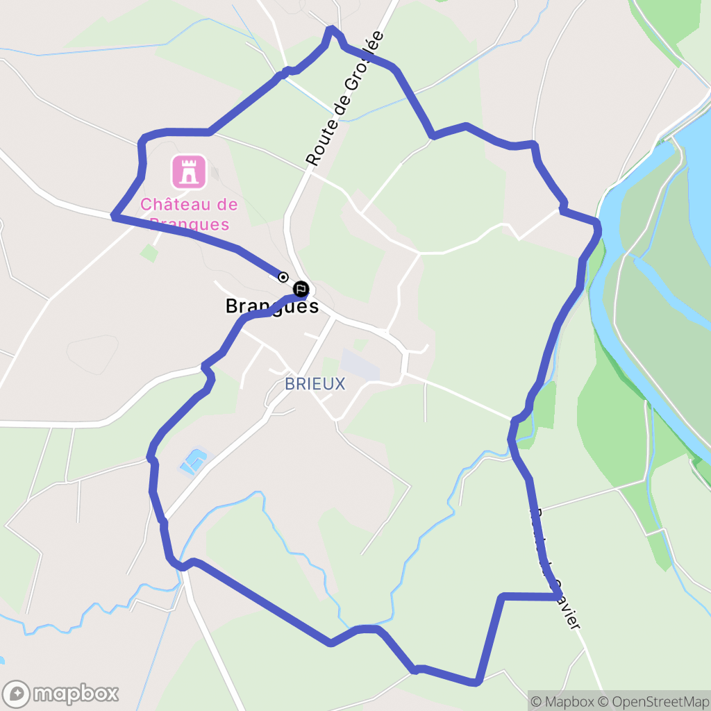 Brangues : carte du parcours de randonnée - France