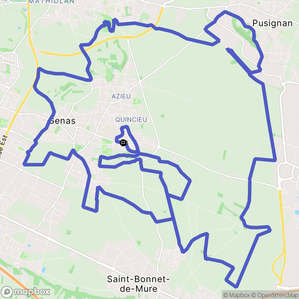 Genas : carte du parcours de randonnée - France