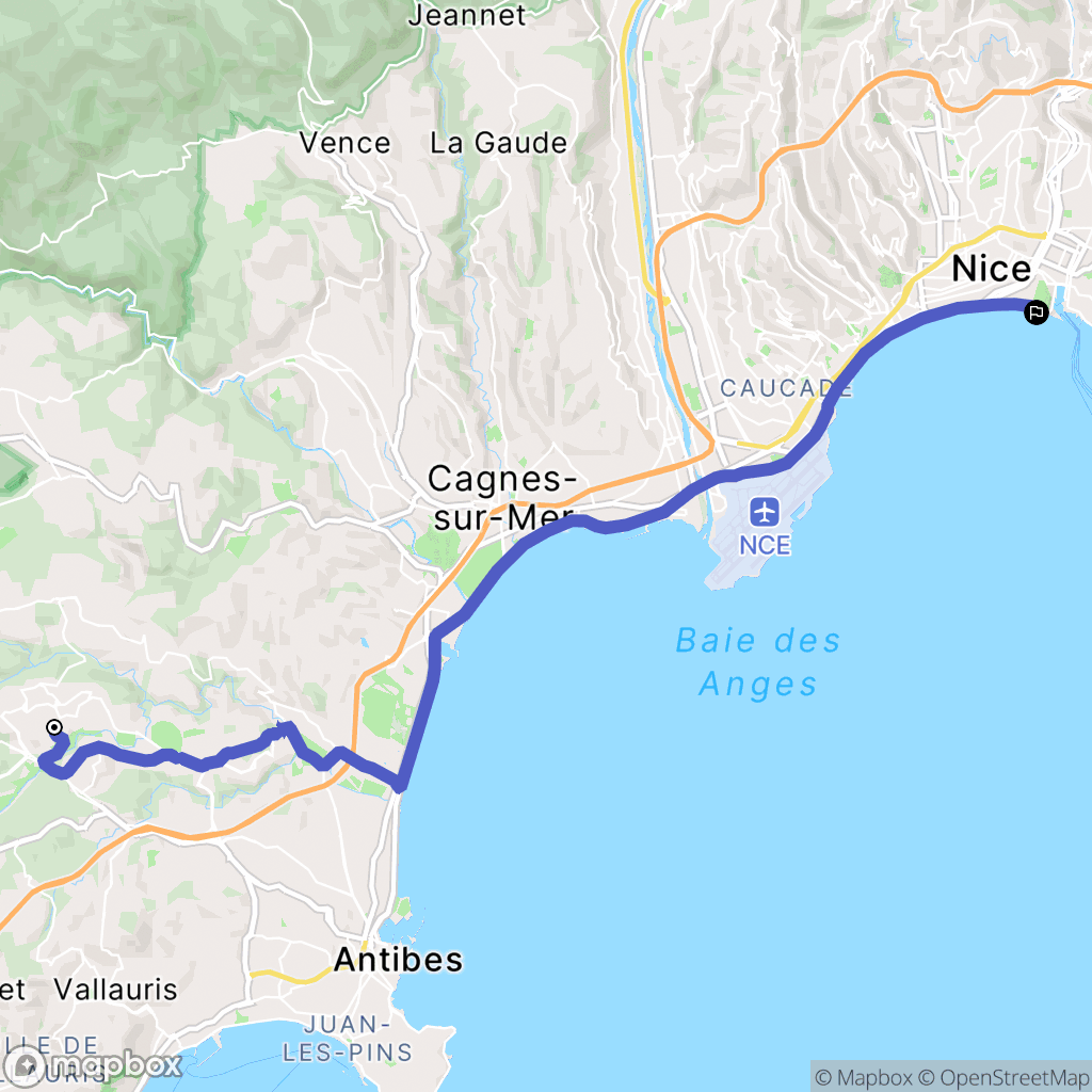 Valbonne : carte du parcours de randonnée - France