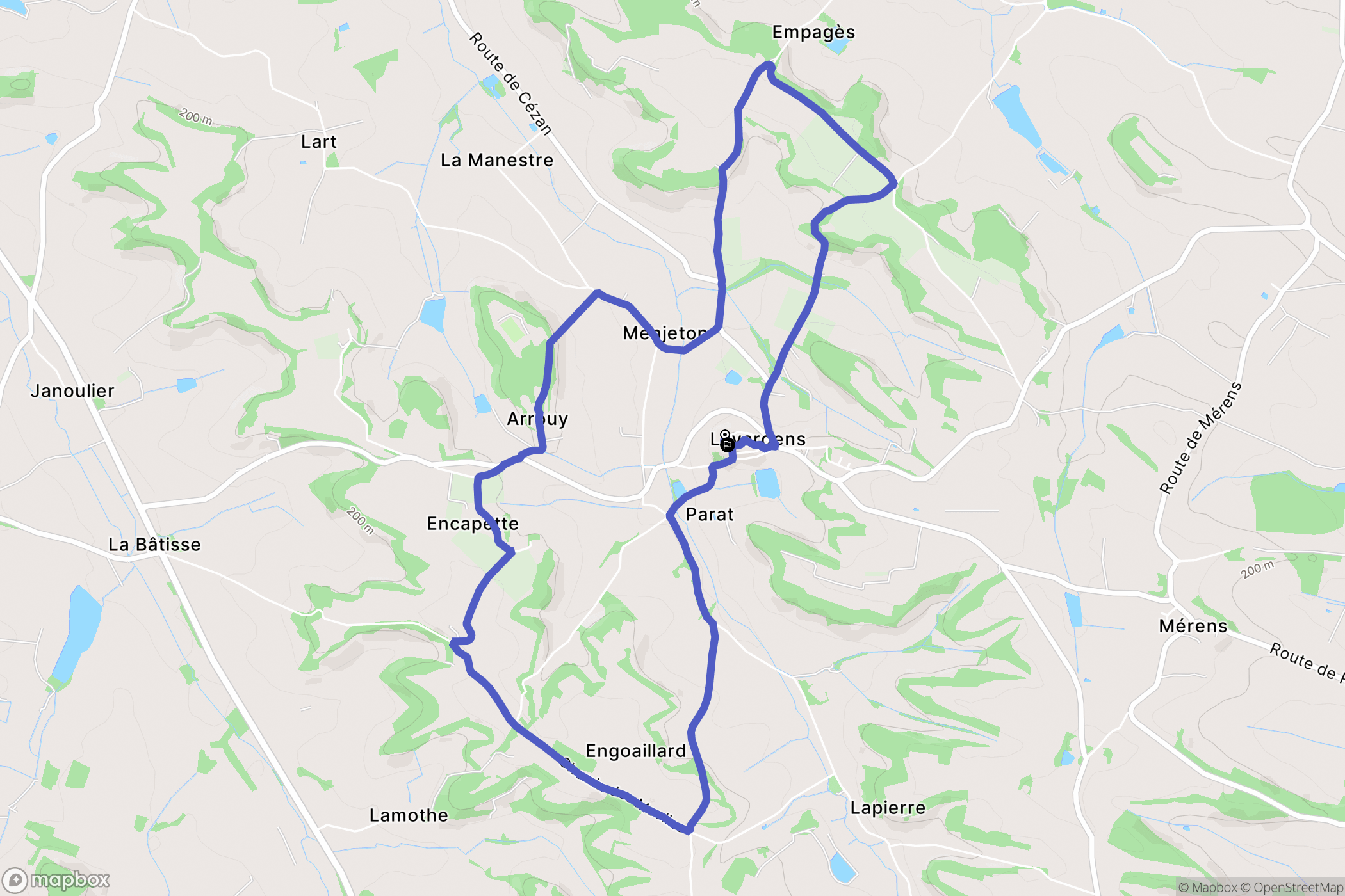 Lavardens : carte du parcours de randonnée - France