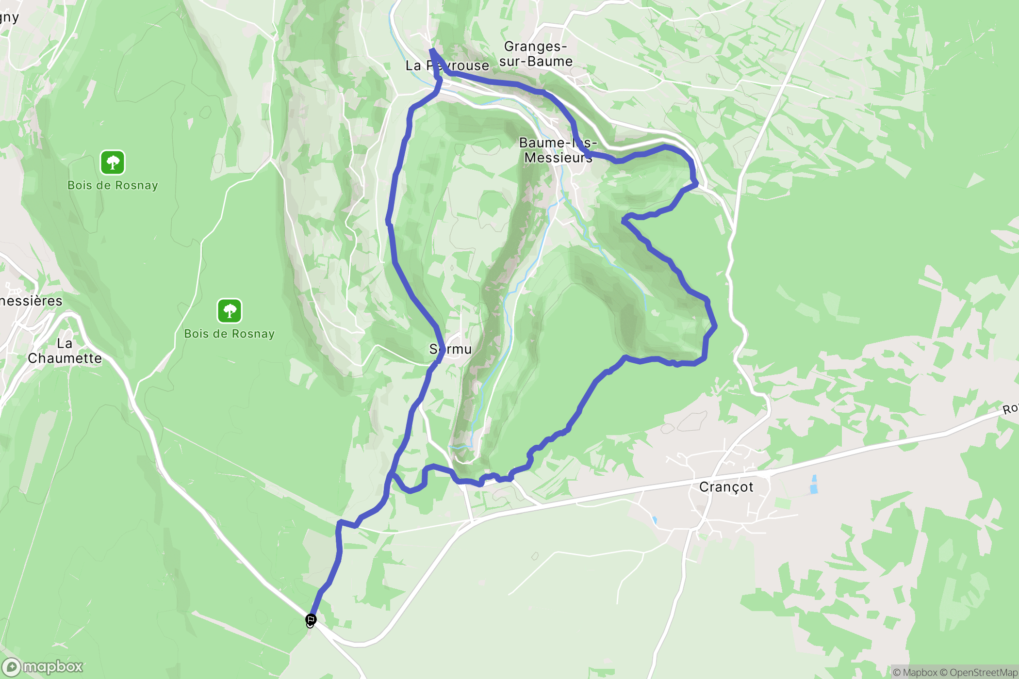 Perrigny : carte du parcours de randonnée - France