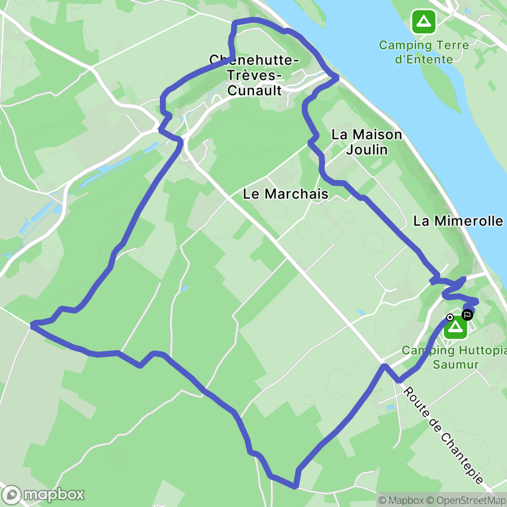 Saumur : carte du parcours de randonnée - France