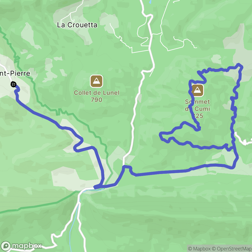 Saint-Pierre : carte du parcours de randonnée - France