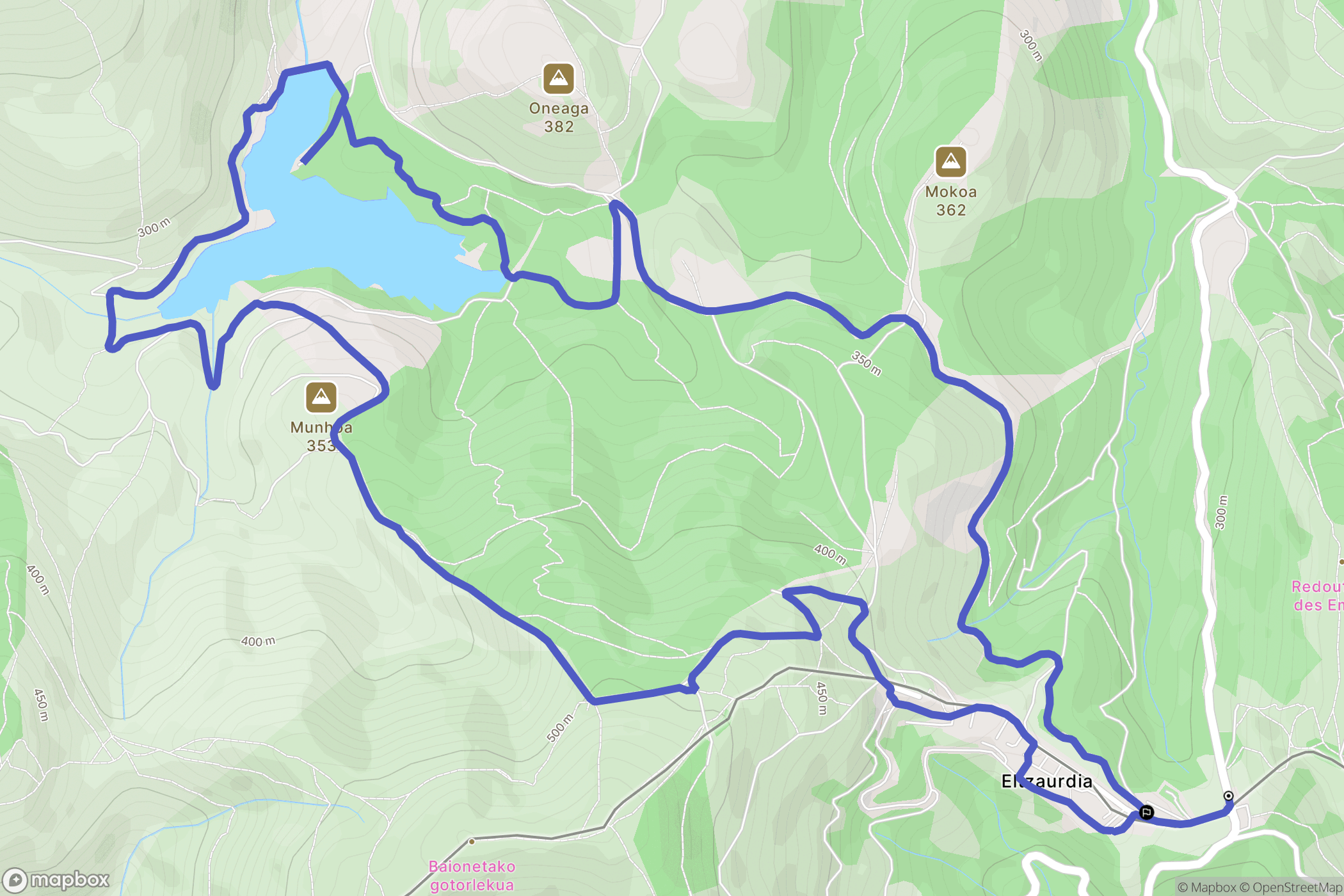 Urrugne : carte du parcours de randonnée - France