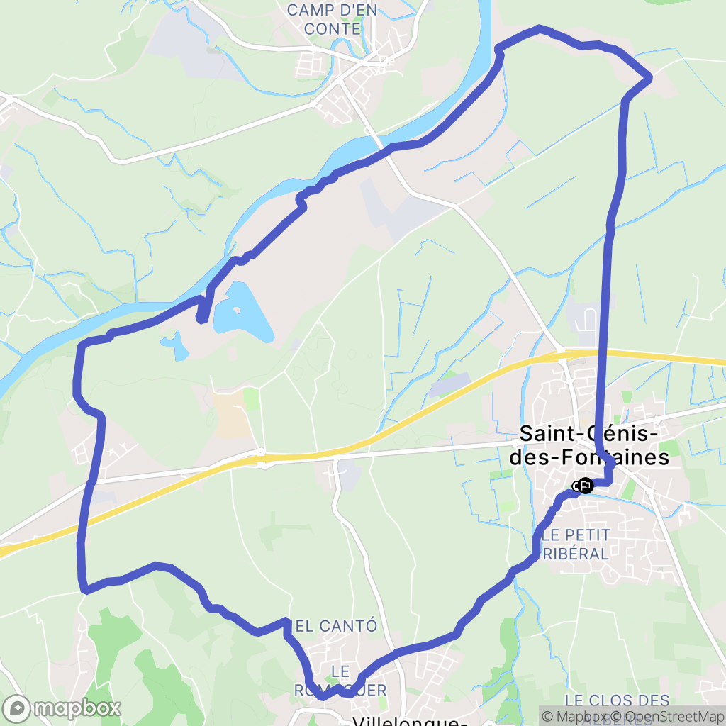Saint Genis des Fontaines : carte du parcours de randonnée - France
