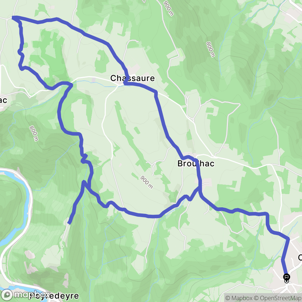 Chaspinhac : carte du parcours de randonnée - France