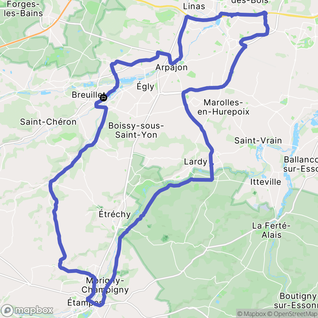 Breuillet : carte du parcours de randonnée - France