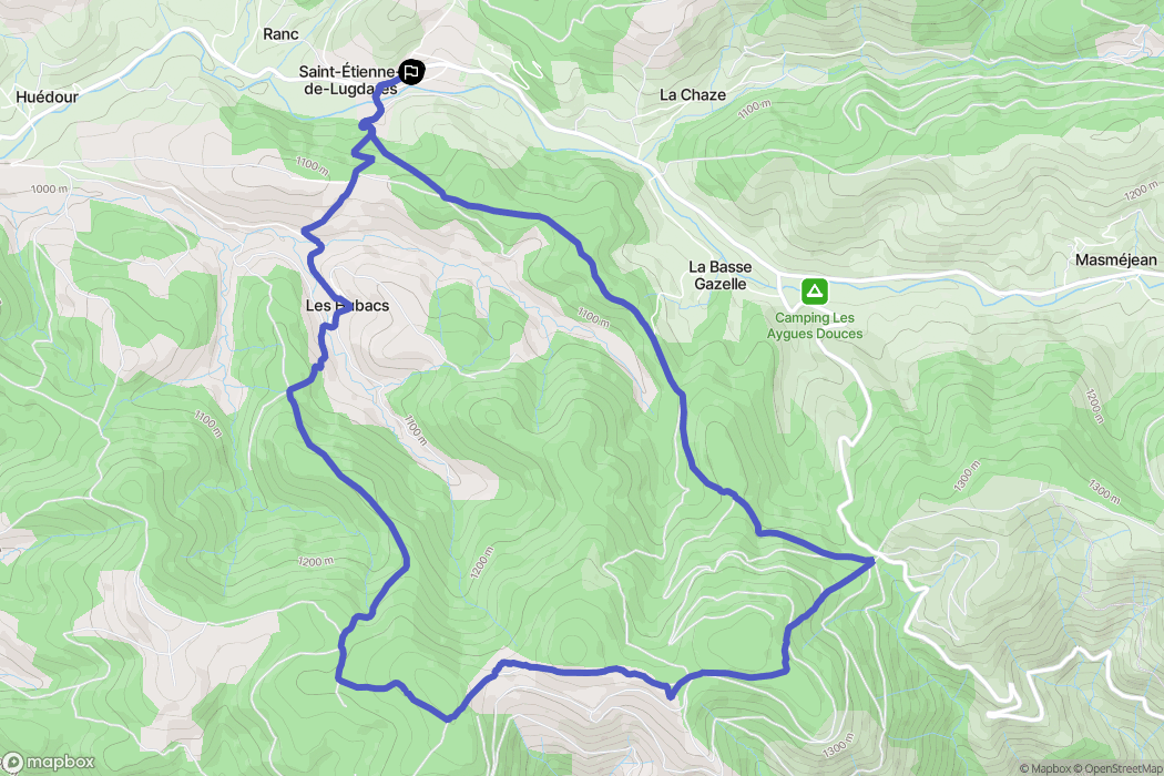 Saint-Étienne-de-Lugdarès : carte du parcours de randonnée - France