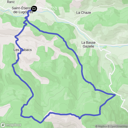 Saint-Étienne-de-Lugdarès : carte du parcours de randonnée - France