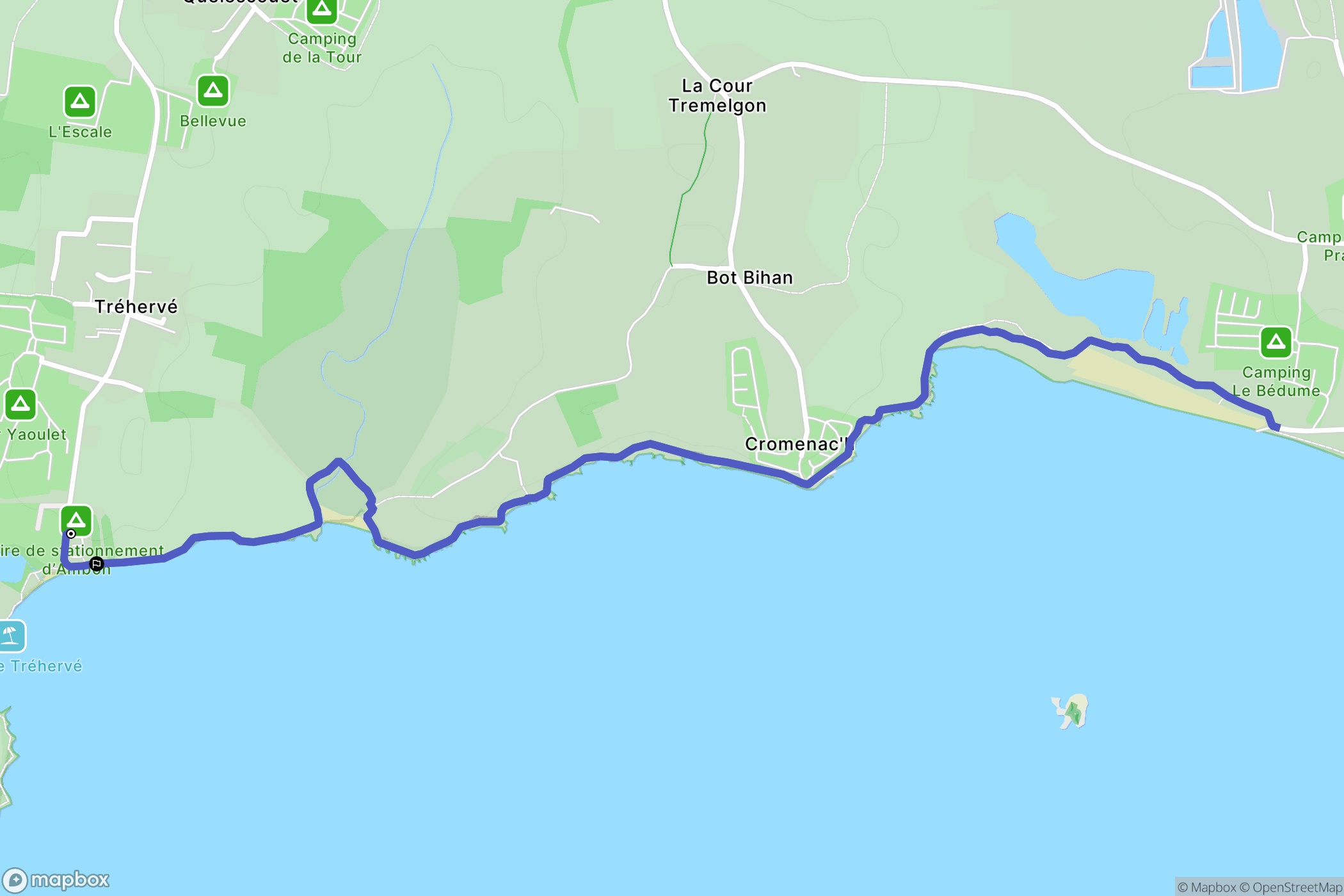 Ambon : carte du parcours de randonnée - France