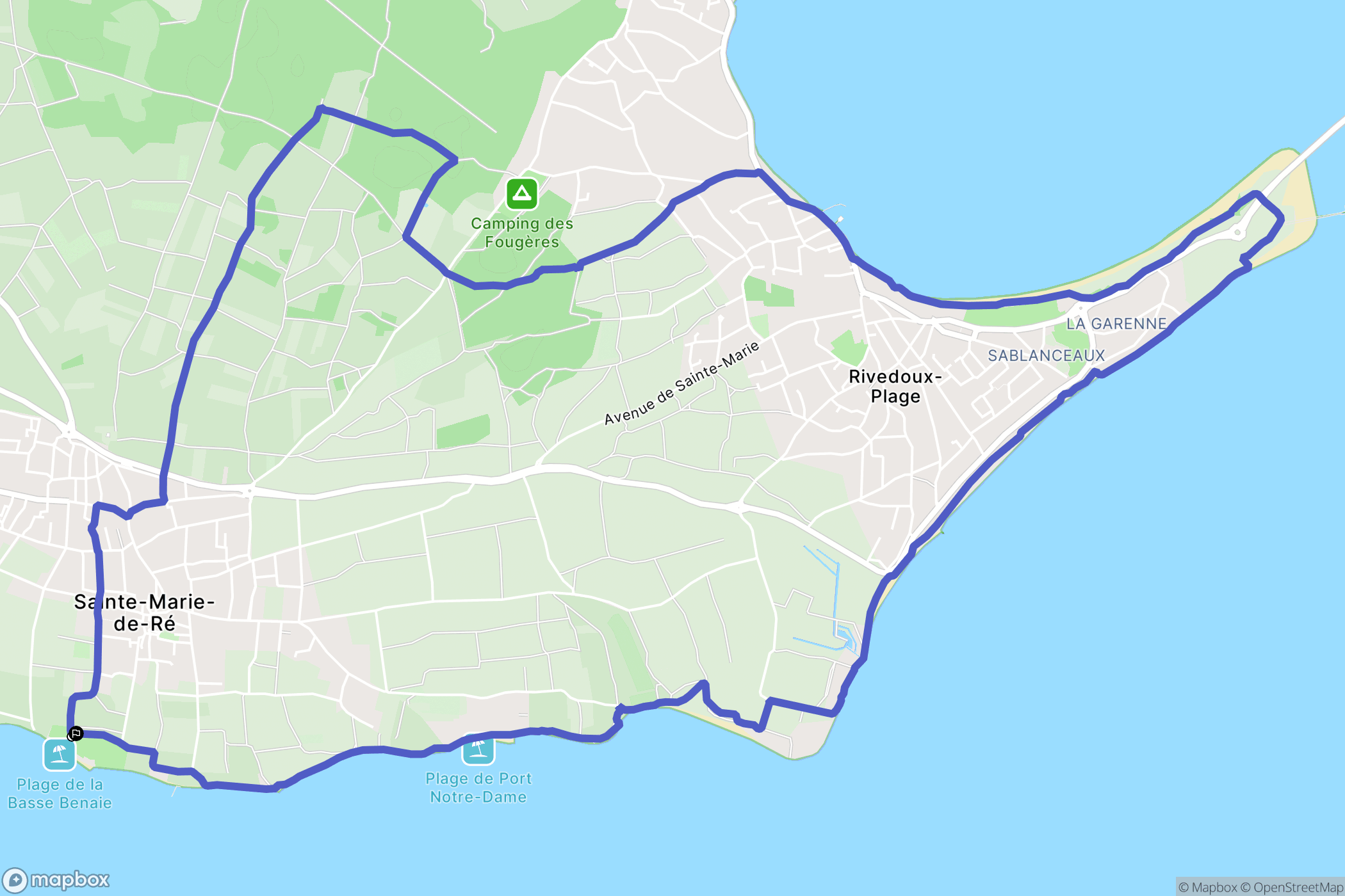 Sainte-Marie-de-Ré : carte du parcours de randonnée - France