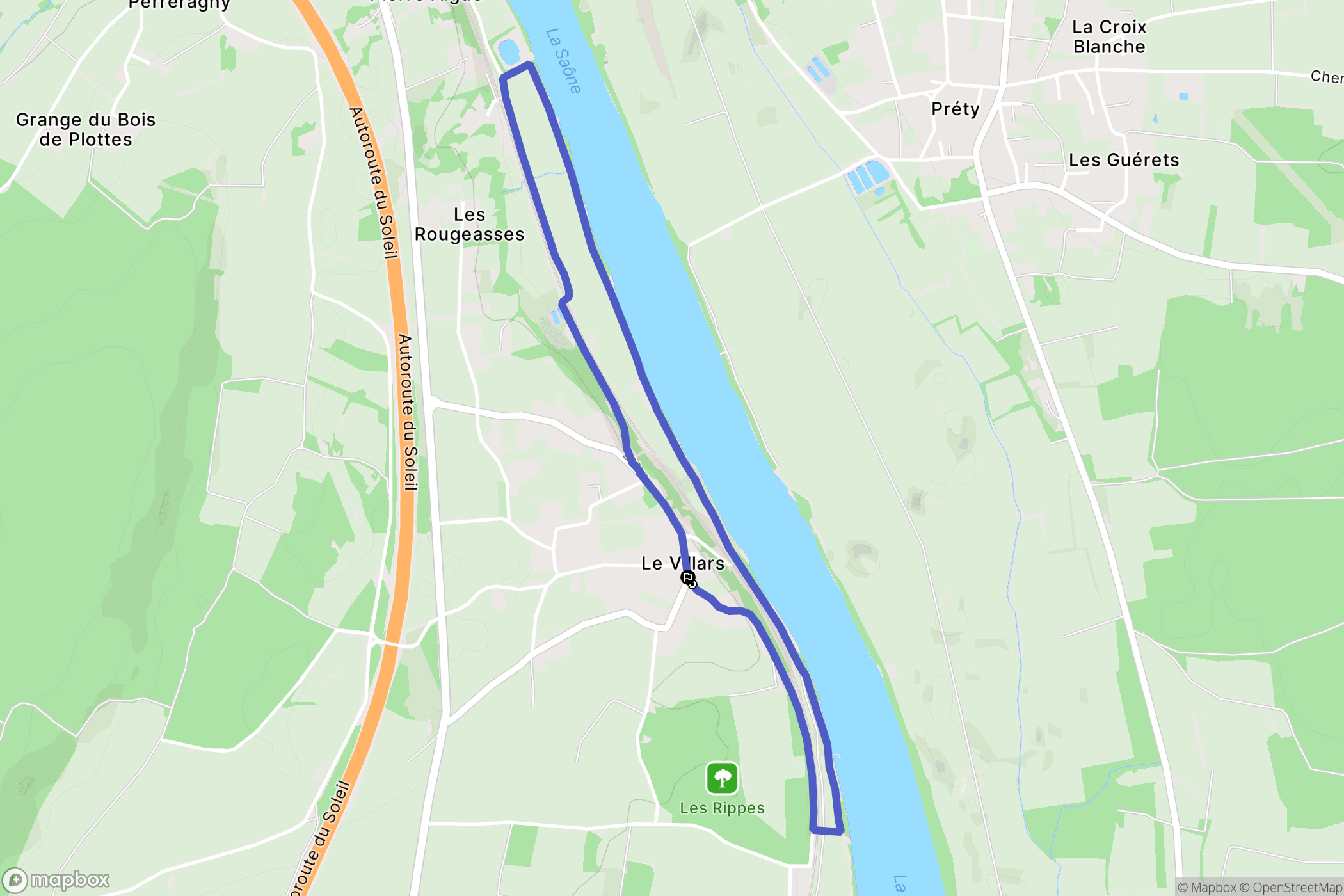 Le Villars : carte du parcours de randonnée - France