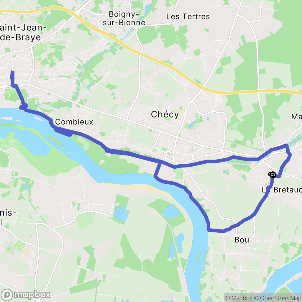 Mardié : carte du parcours de randonnée - France