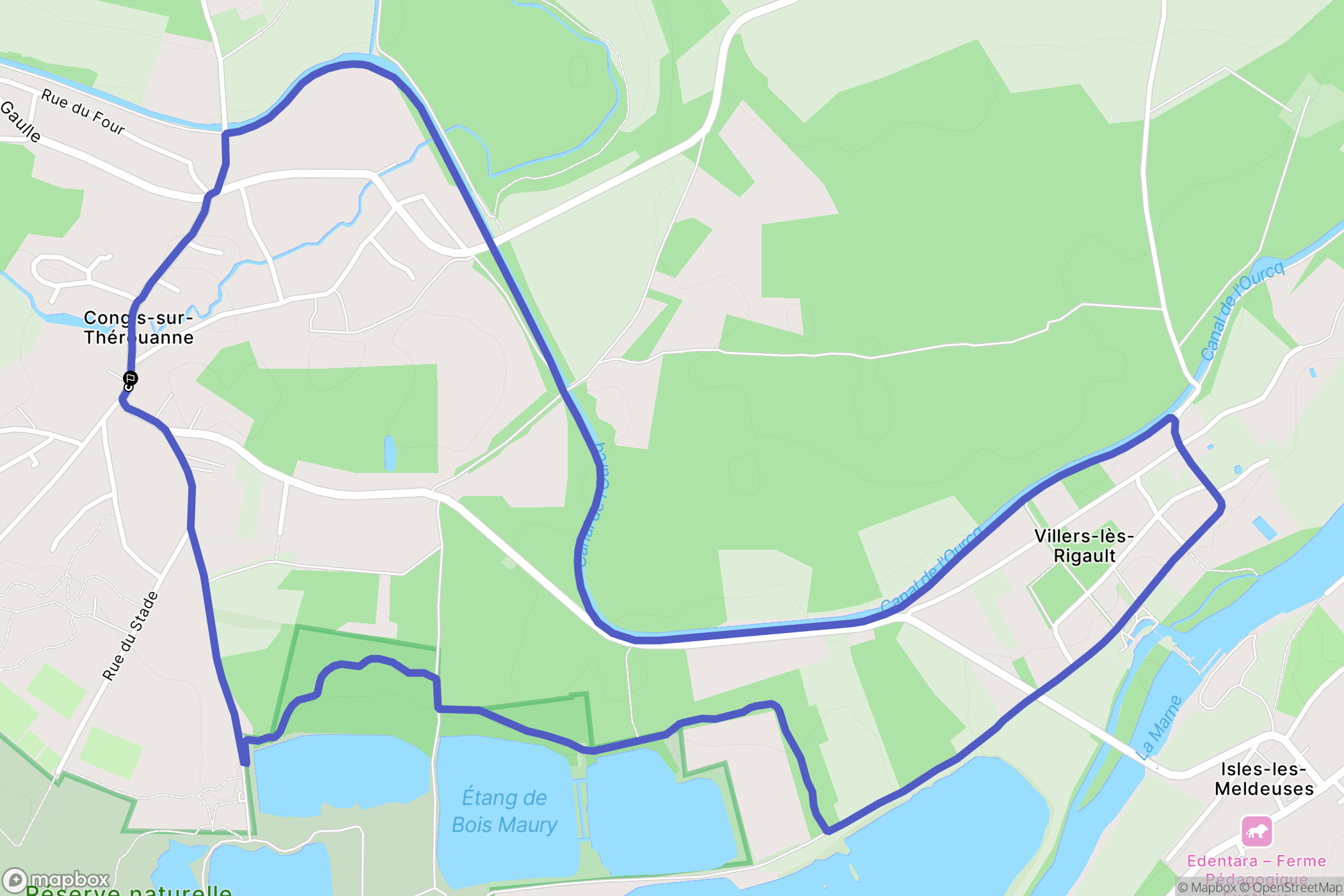 Congis sur Thérouanne : carte du parcours de randonnée - France