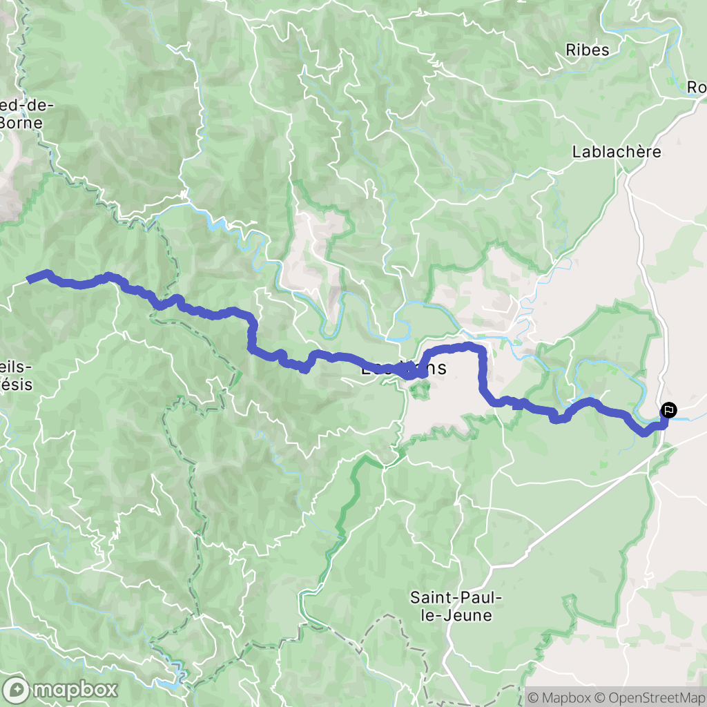 Chandolas : carte du parcours de randonnée - France