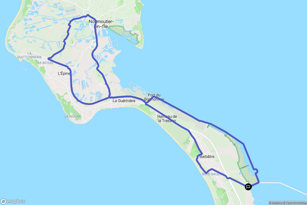 barbâtre : carte du parcours de randonnée - France