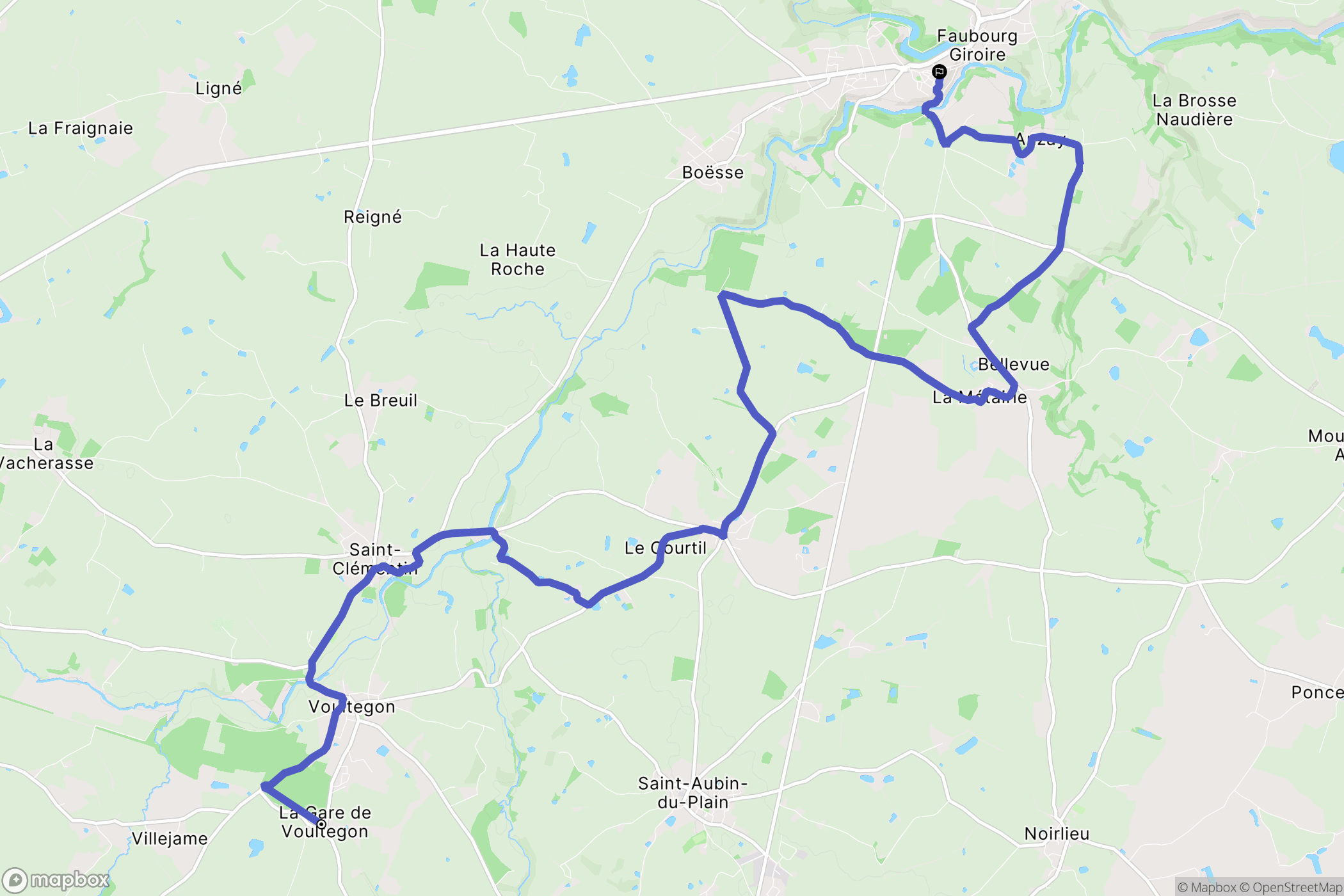 Voulmentin : carte du parcours de randonnée - France