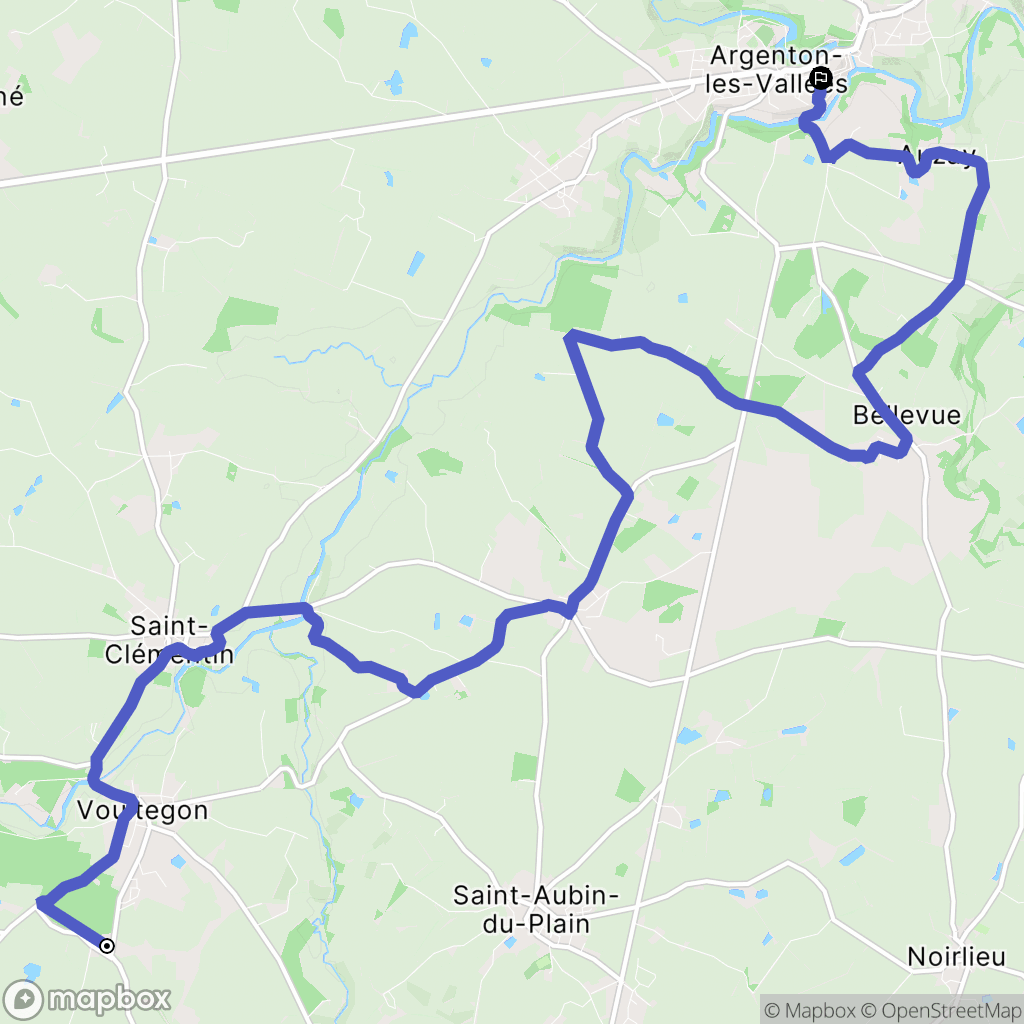 Voulmentin : carte du parcours de randonnée - France